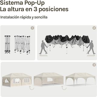 CARPA PLEGABLE 6X3 BEIGE CON PAREDES NUEVA