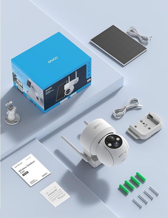 GNCC Camara WiFi Exterior Solar 1080p 2MP Bateria
