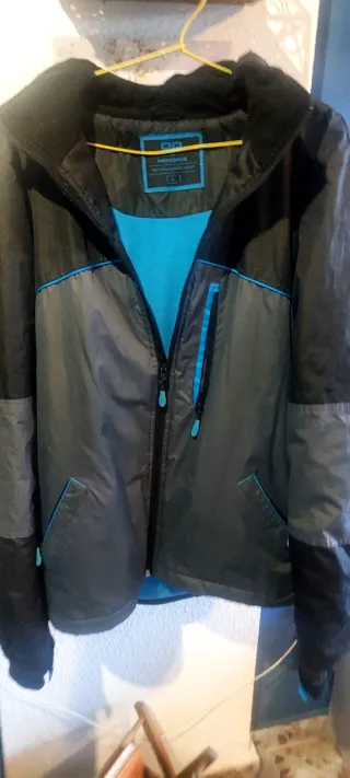 Cazadora hombre negra y gris