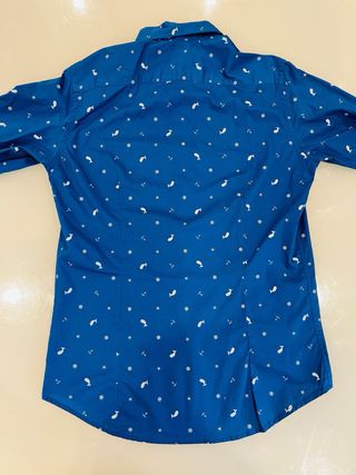 Camicia uomo fantasia balene e ancore tg 40
