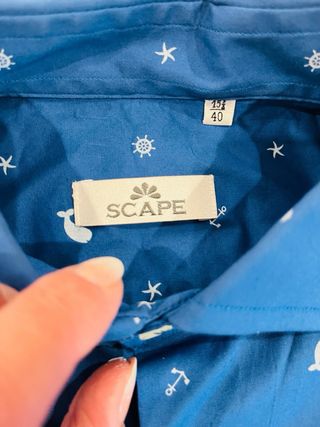 Camicia uomo fantasia balene e ancore tg 40