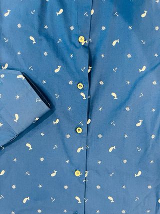 Camicia uomo fantasia balene e ancore tg 40