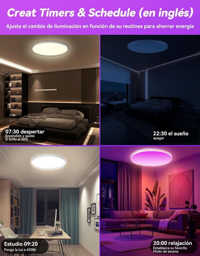 AMJYEW plafon techo RGB 2700-6500K comp. Alexa