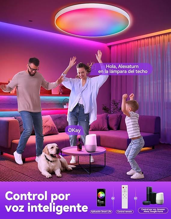AMJYEW plafon techo RGB 2700-6500K comp. Alexa