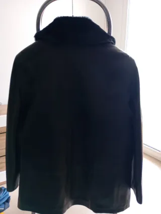 Chaquetón de piel negro hombre