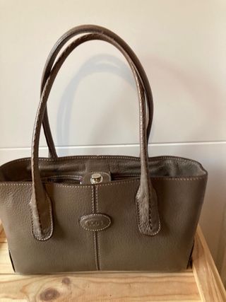 Borsa Tod's in pelle marrone/grigia