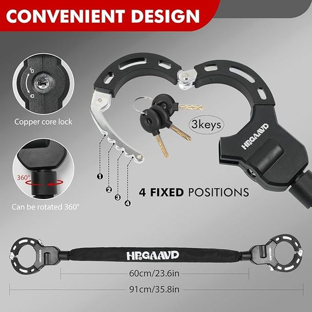 HPGAAVD Candado Antirrobo 8mm Patinete Bicicleta