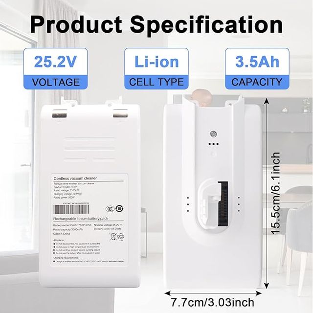 MXJFYY Batería 25,2V 3500mAh Xiaomi Dreame V8-V10