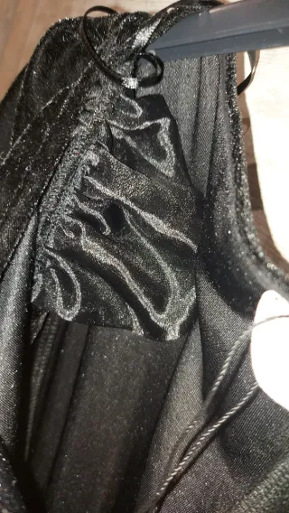 Vestido elastico Terciopelo Negro Fiesta.