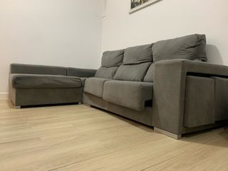 Chaise longue gris tela