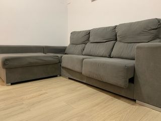 Chaise longue gris tela