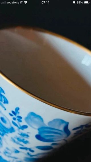 Vaso Vintage Porcellana Fiori Blu Anni '50