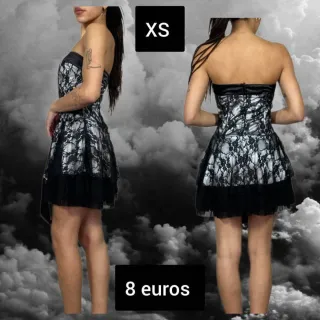 Vestido fiesta corto encaje XS
