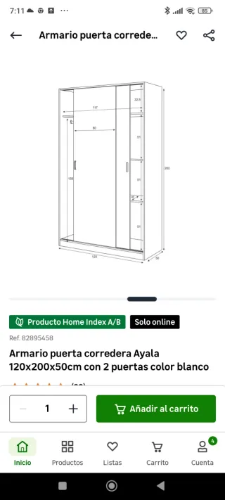 Armario puertas correderas blanco