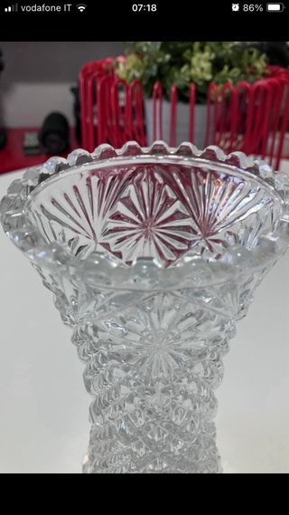 Vaso vintage cristallo trasparente