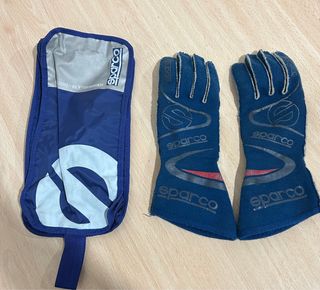 Guantes Sparco Azul y Plateado