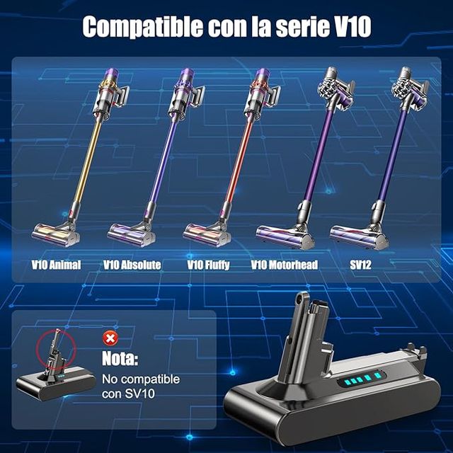 NexEnercell V10 6000mAh Batería para Dyson V10