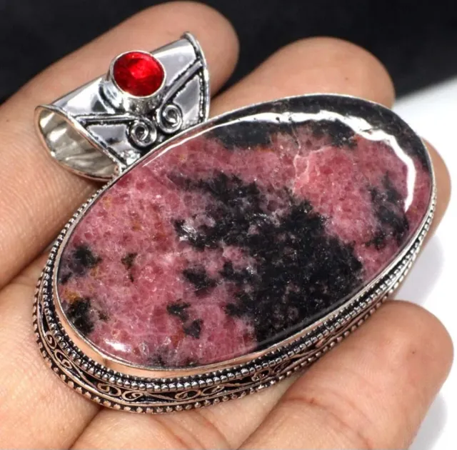 Colgante Rodonita con Granate en Plata