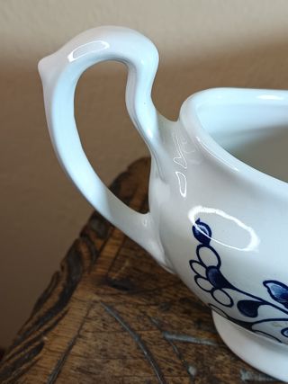 Juego de té inglés azul y blanco