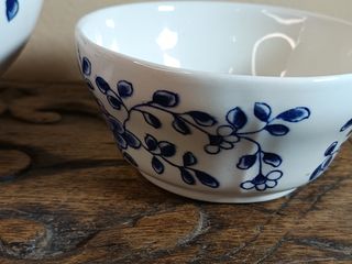 Juego de té inglés azul y blanco