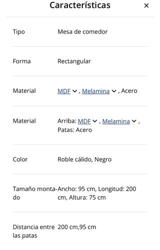 Mesa Comedor JYSK Roble Cálido Negro