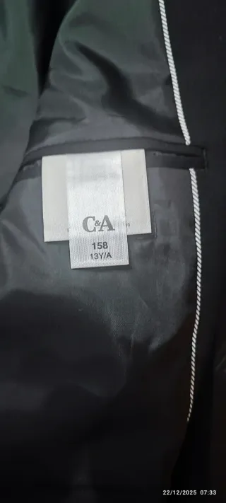 Traje de niño negro talla 158