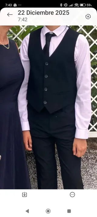 Traje de niño negro talla 158