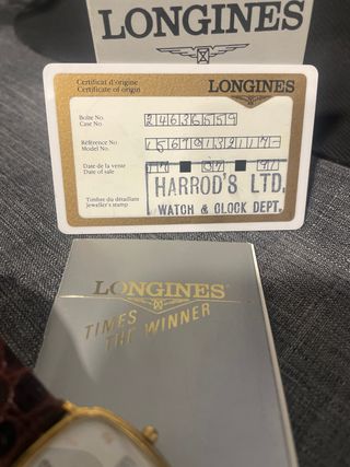 Reloj Longines Cuarzo Dorado con Papeles