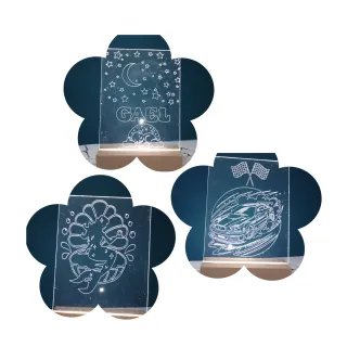 Lámpara Acrílico Coche Carreras Madera