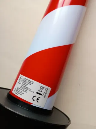 Vela LED Navidad Rallas Rojas y Blancas