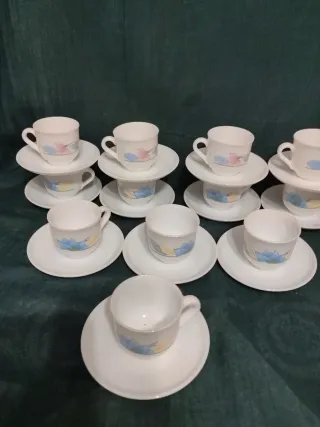 Arcopal Juego 12 Tazas Café  Flores