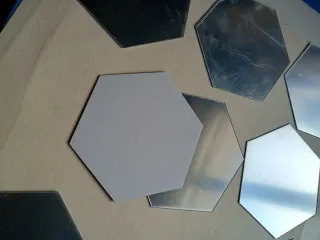 Lote 9 hexágonos efecto espejo