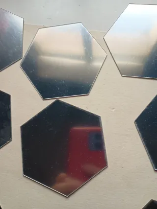 Lote 9 hexágonos efecto espejo