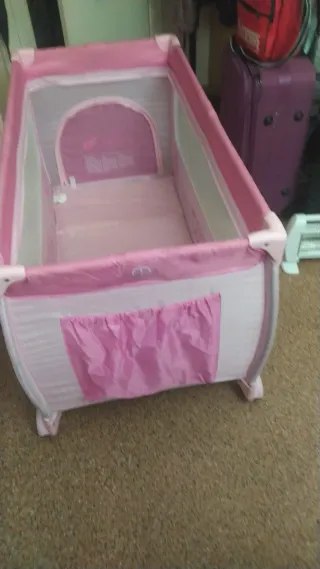 Cuna de viaje niña rosa