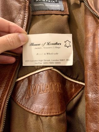 Chaqueta Cuero Aviatrix Marrón Talla M