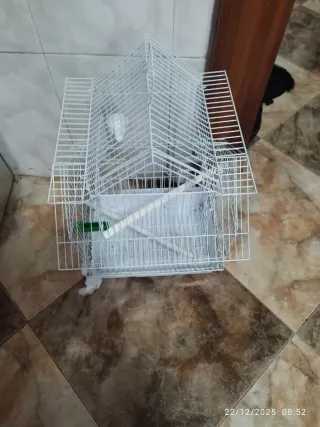 Jaula para pájaros blanca
