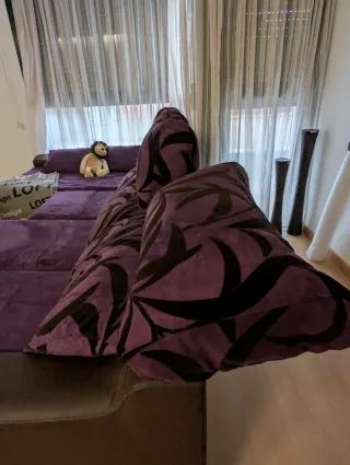 Sofá modular tela y piel