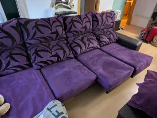 Sofá modular tela y piel