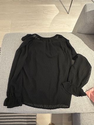 Blusa Sfera Negra Talla M Volantes