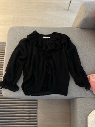 Blusa Sfera Negra Talla M Volantes