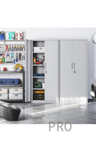 Armario de Garaje de 5 Estantes con 2 Puertas