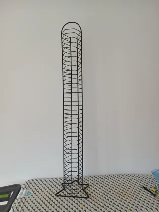 Portacd de metal negro para 37 CDs