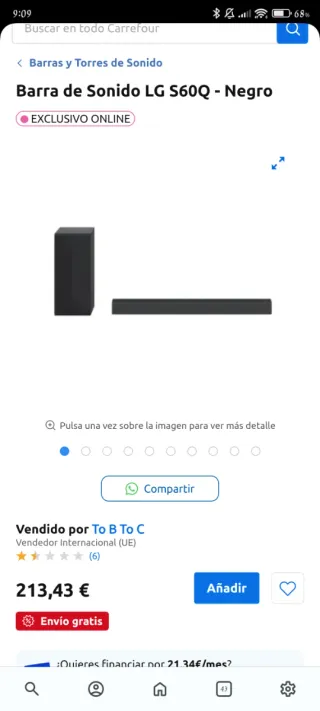 Barra de Sonido LG S60Q - Negro