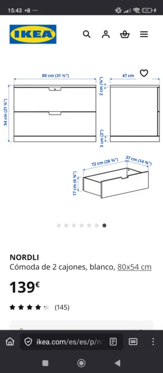 2 Cómodas NORDLI Ikea