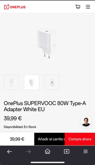 Cargador 80W SUPERVOOC OnePlus