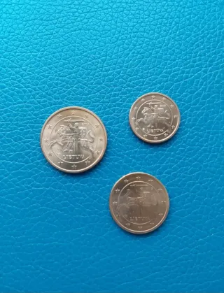 MONEDAS 1+2+5 CÉNTIMOS EURO LITUANIA 2015