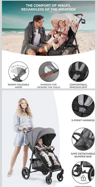 Silla de Paseo Kinderkraft GRANDE PLUS Grigio