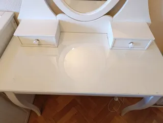 Tocador Ikea Blanco con Espejo Ovalado