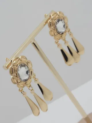 Preciosos Pendientes Goldfilled con Piedra blanca