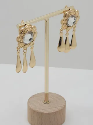 Preciosos Pendientes Goldfilled con Piedra blanca